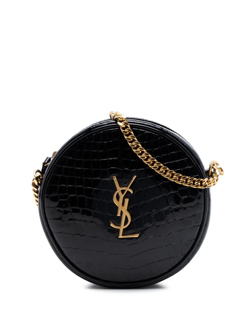 2020 Croc Embossed Patent Round Vinyle Camera Bag crossbody bag