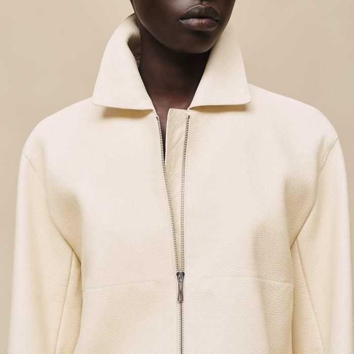 Beige Sable Washed Deerskin Jacket