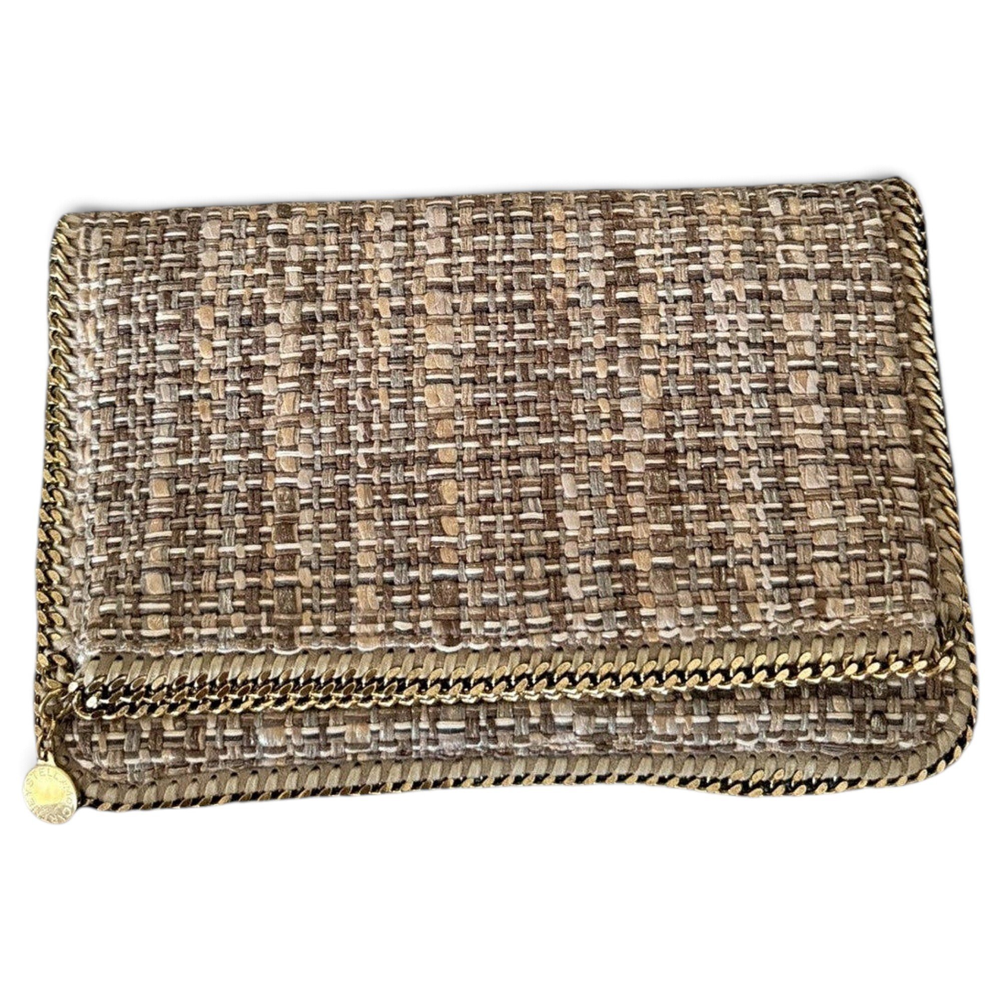 Falabella tweed clutch bag