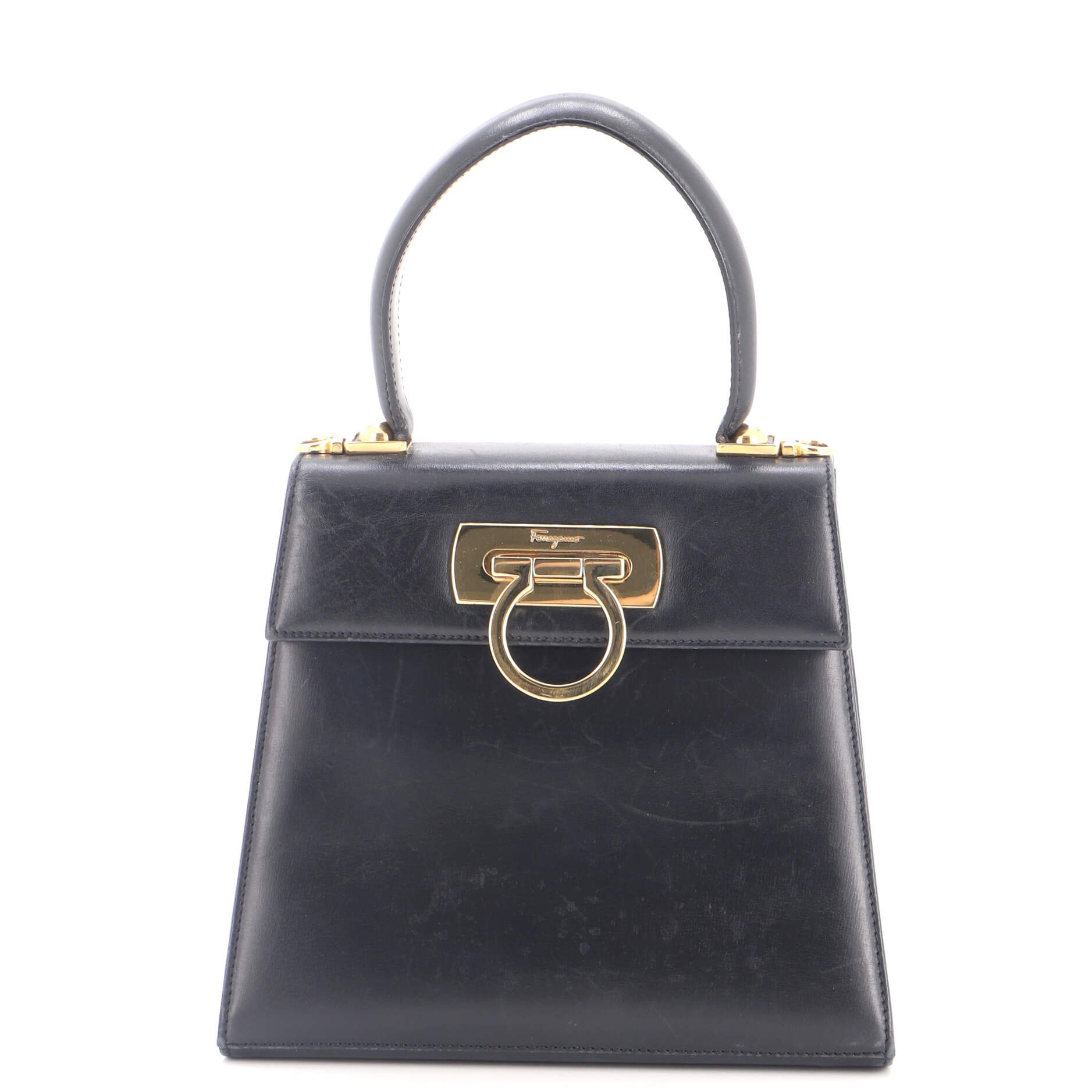Gancini Convertible Top Handle Bag Leather Mini