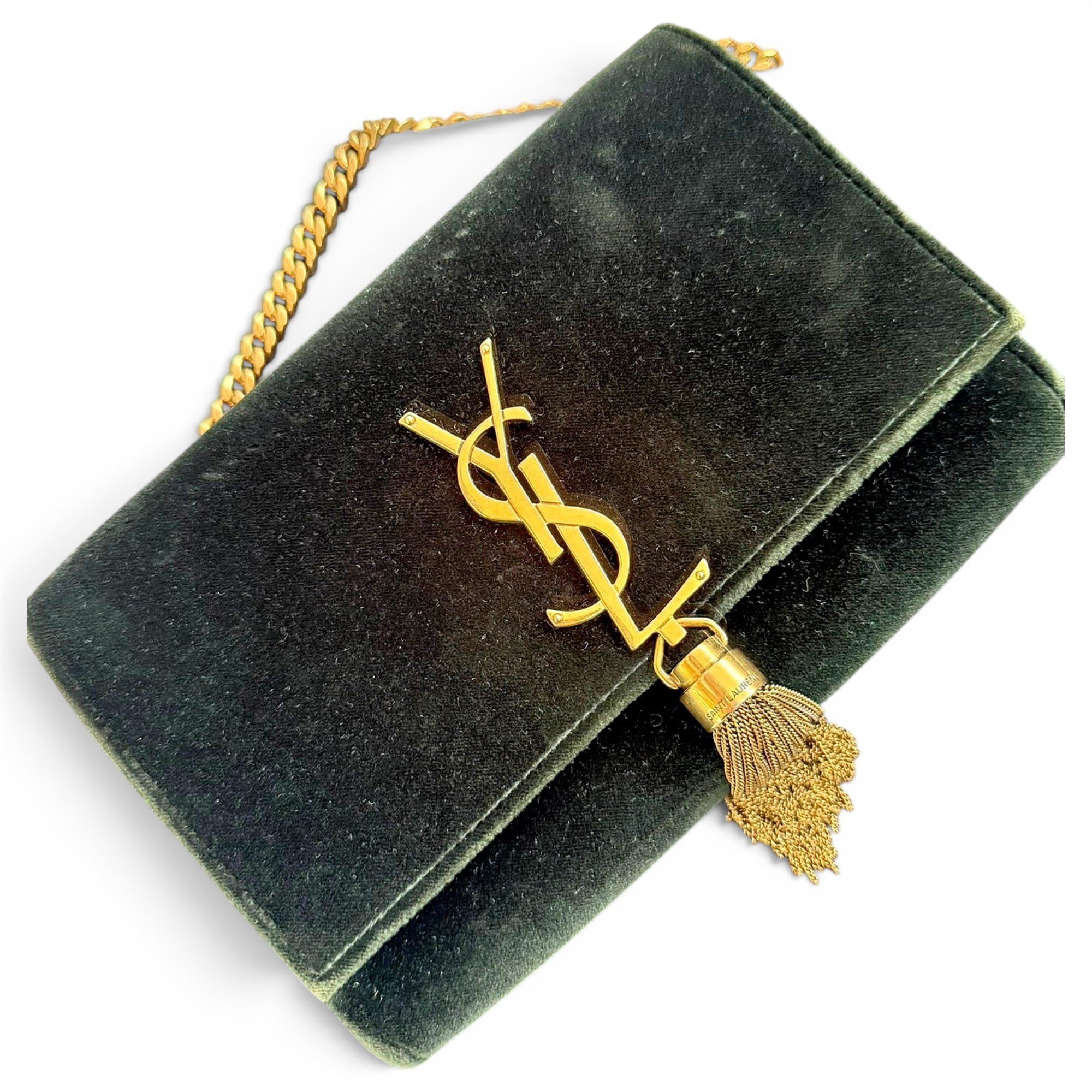 Kate monogramme velvet crossbody bag