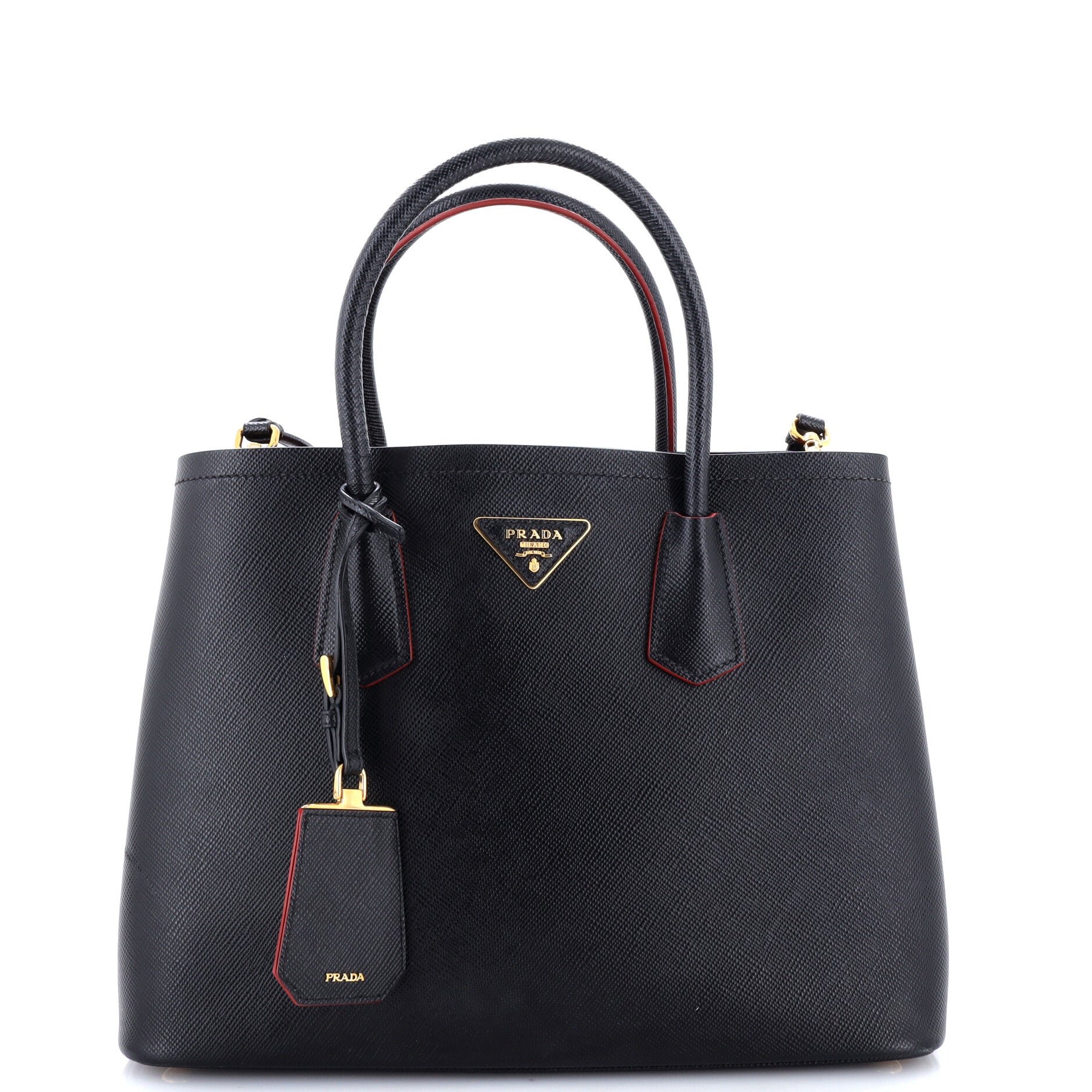 Cuir Double Tote Saffiano Leather Medium