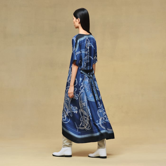 Bleu Lagune "Ex-libris a Main Levee" Caftan