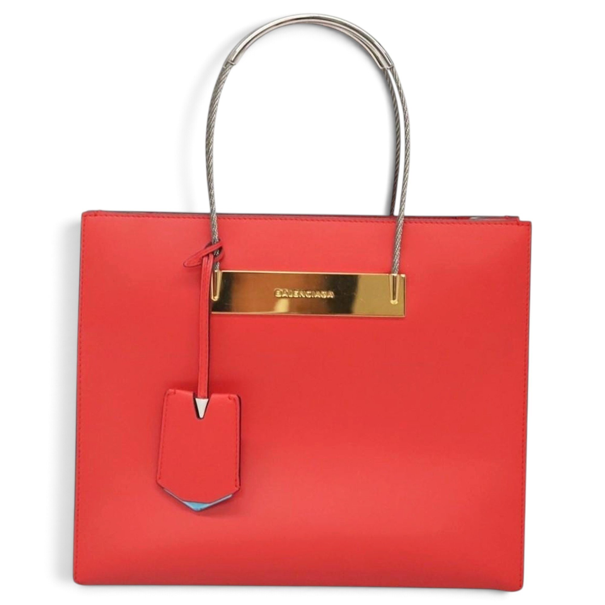 Cable leather handbag