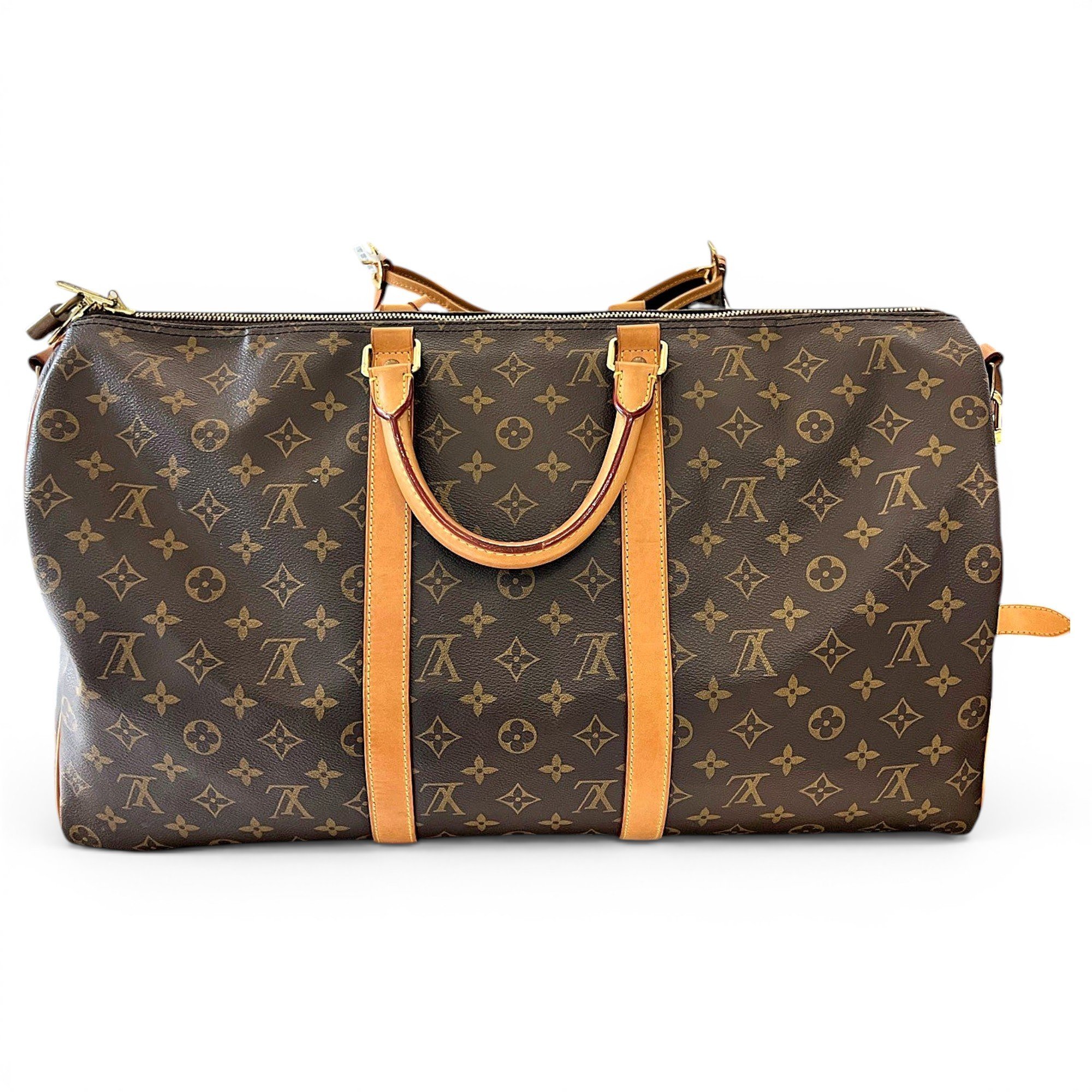 Louis Vuitton Keepall leather travel bag