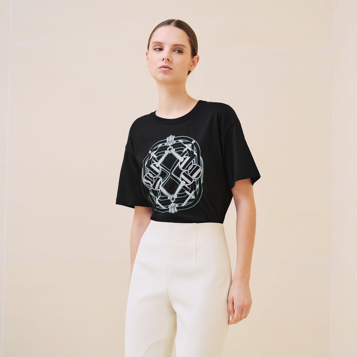 黒 マキシtシャツ カルトゥッシュ 《馬銜》