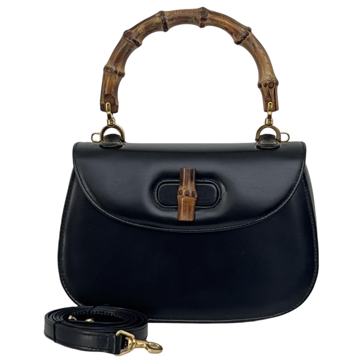 Convertible Bamboo Top Handle leather crossbody bag