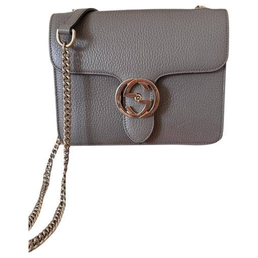 Interlocking leather handbag