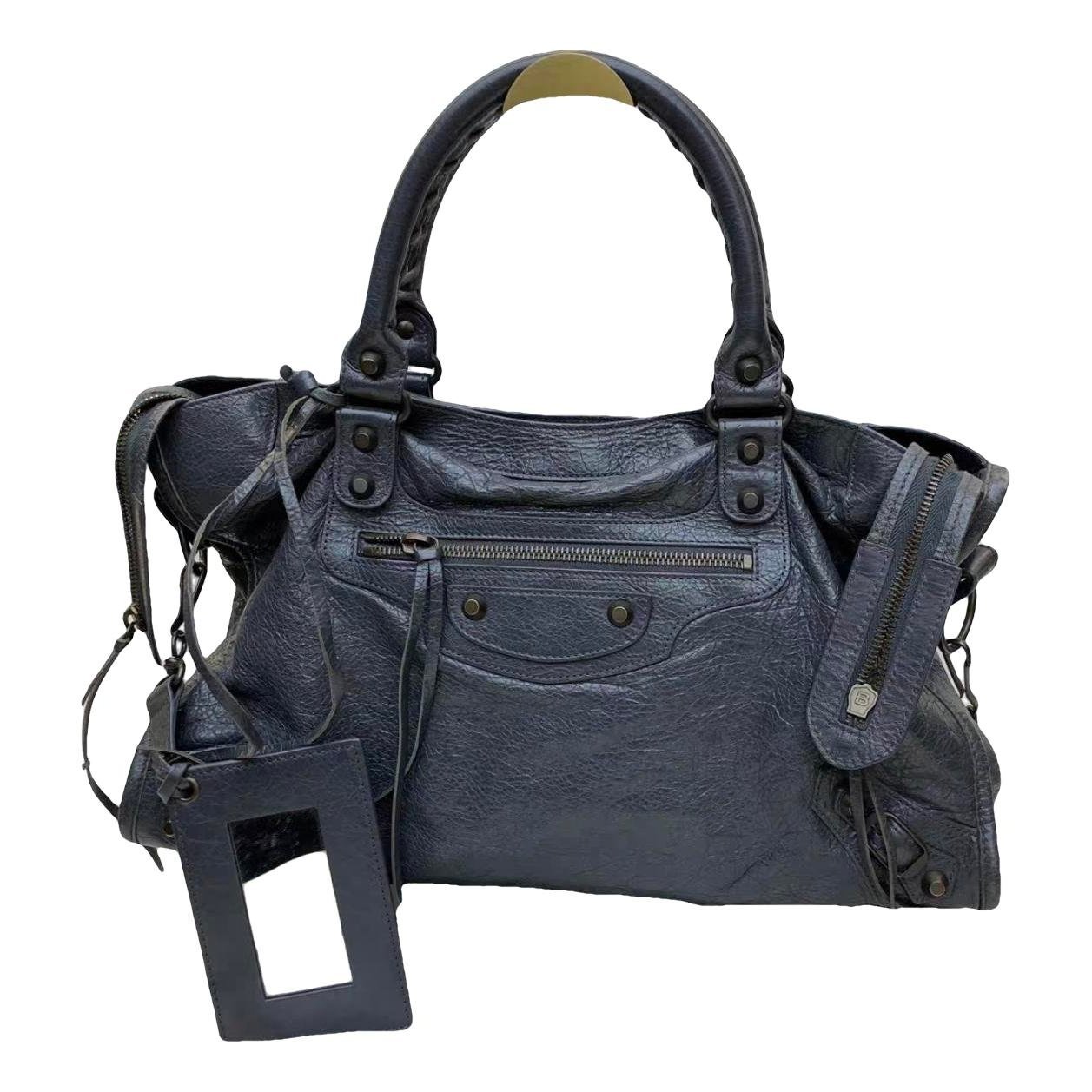 City leather handbag
