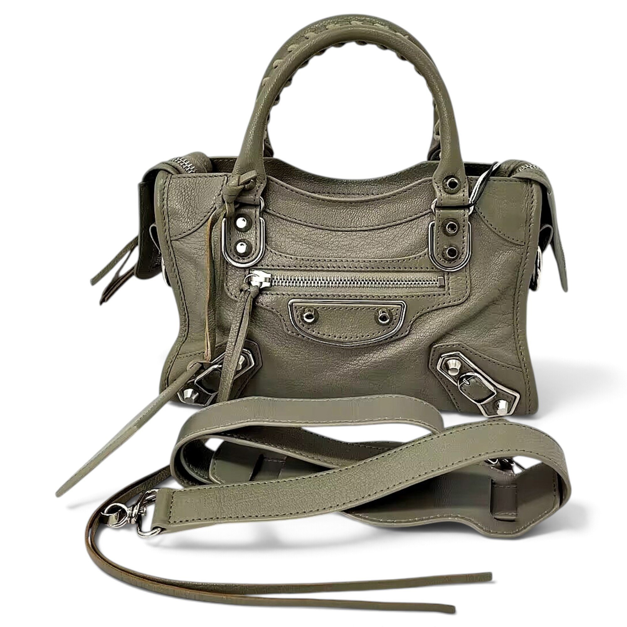 City leather handbag