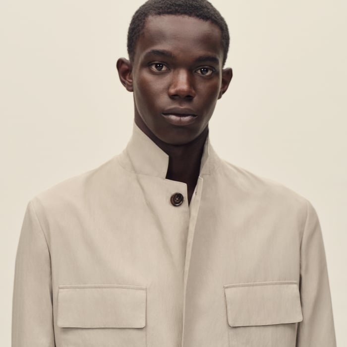 Sable Rive Gauche Drawstring Jacket, Long Model