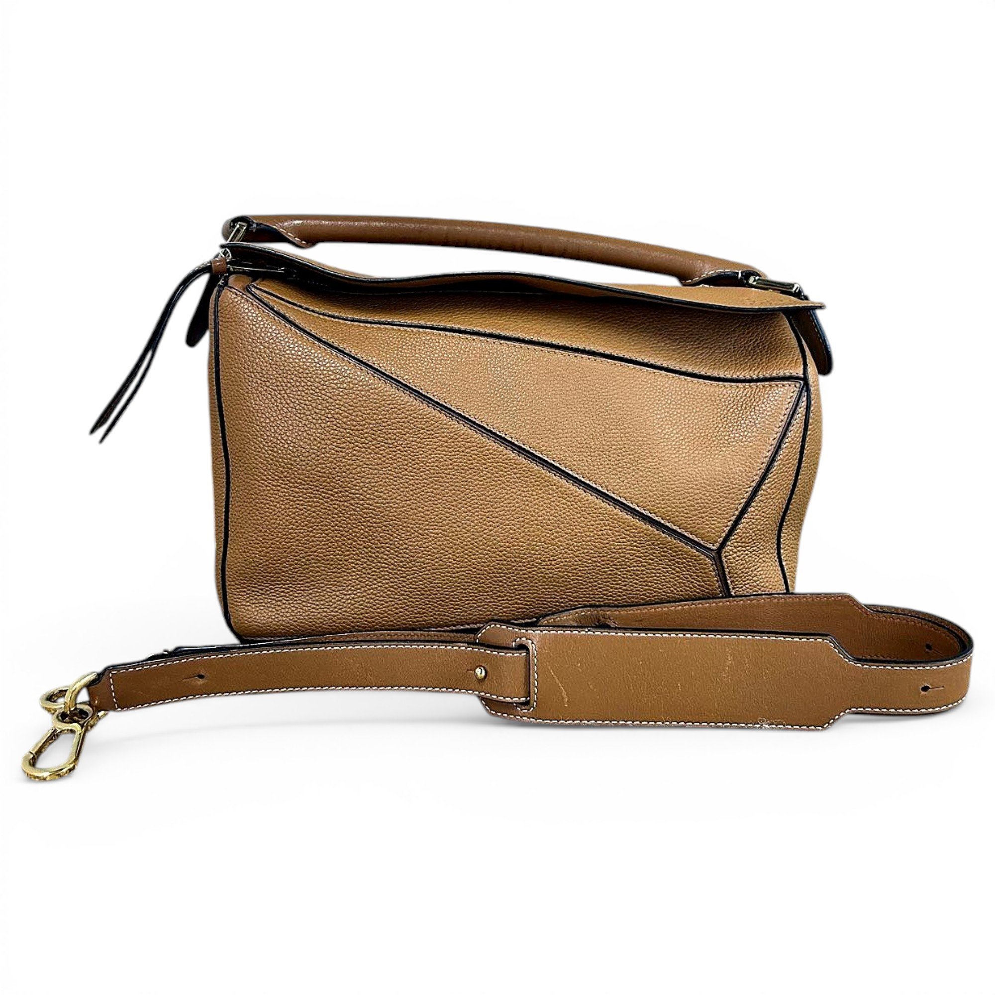 Puzzle leather handbag
