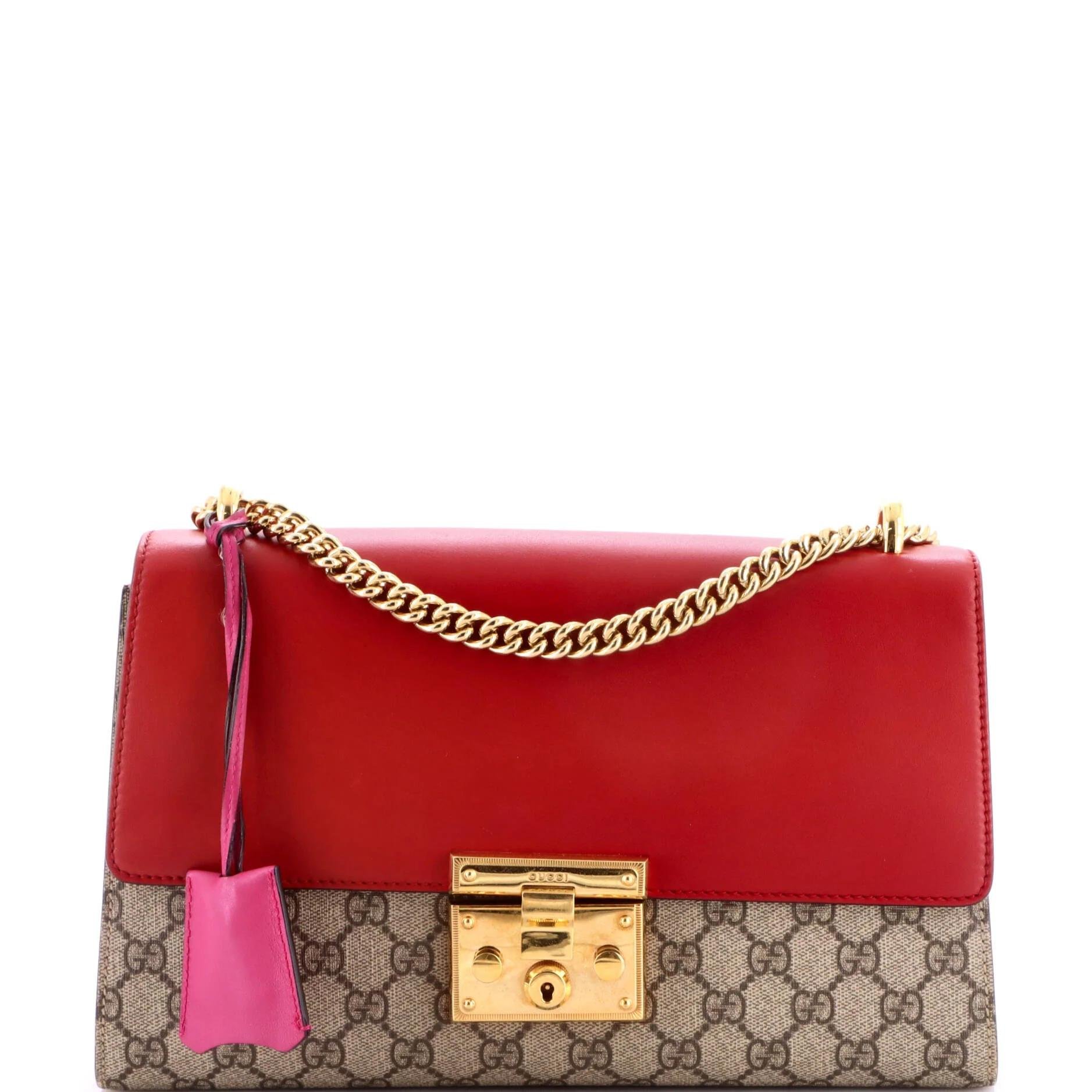 Padlock leather handbag
