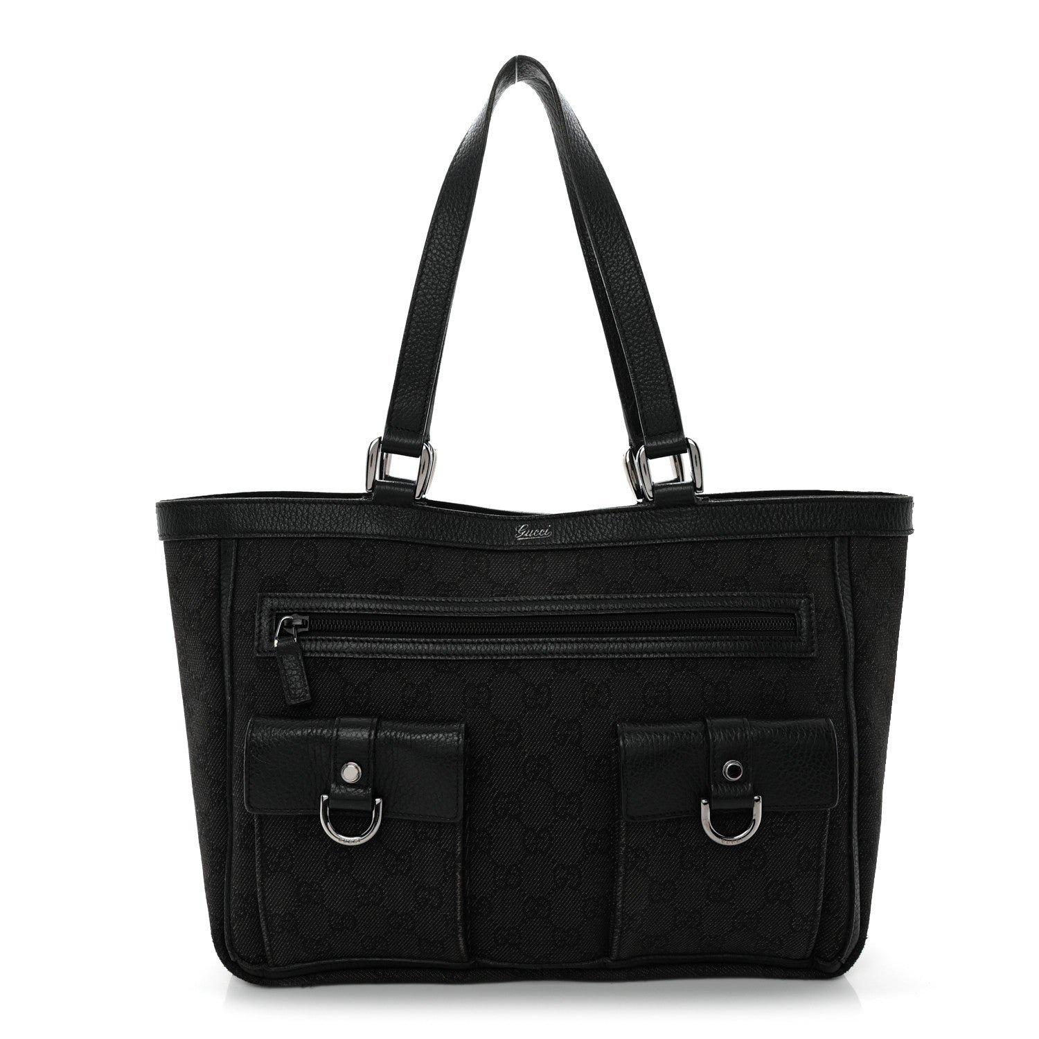 Gucci Monogram Abbey D Ring Tote Black