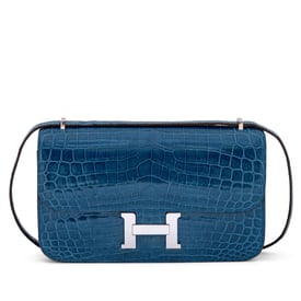 Hermes Bleu Izmir Shiny Niloticus Crocodile Constance Elan Palladium Hardware, 2013