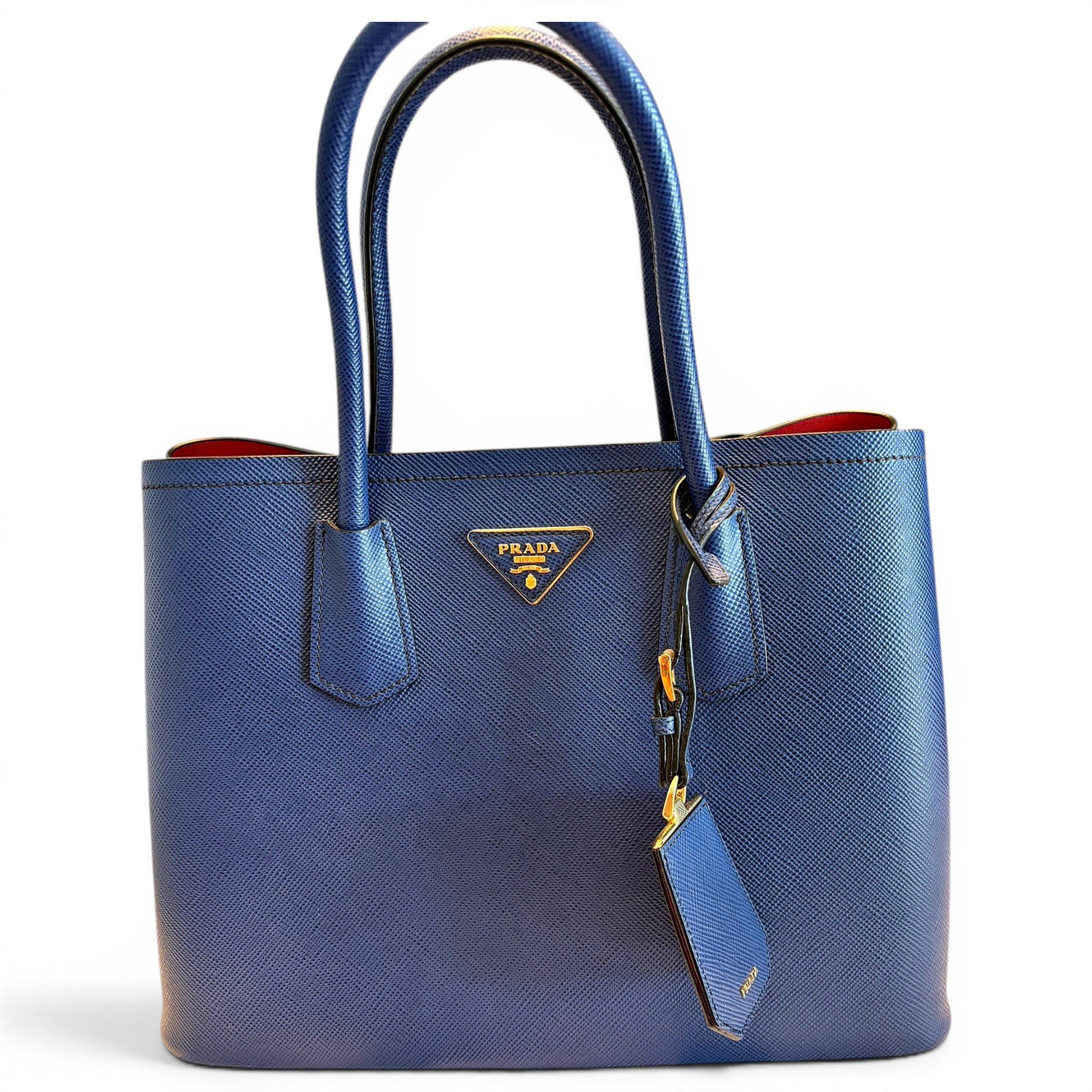 Double leather handbag