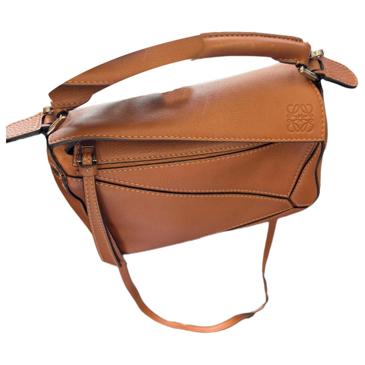 Puzzle leather handbag