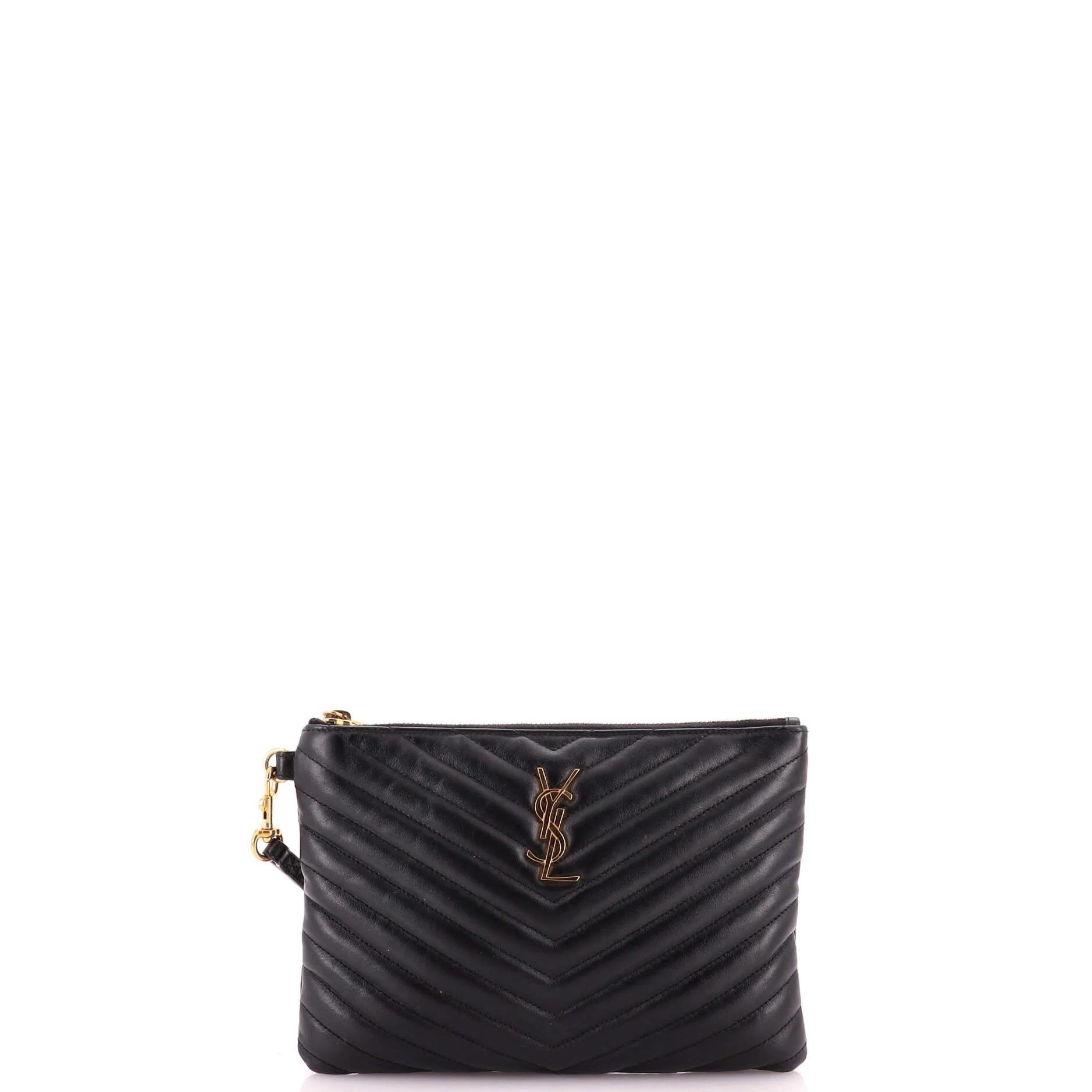 Leather clutch bag