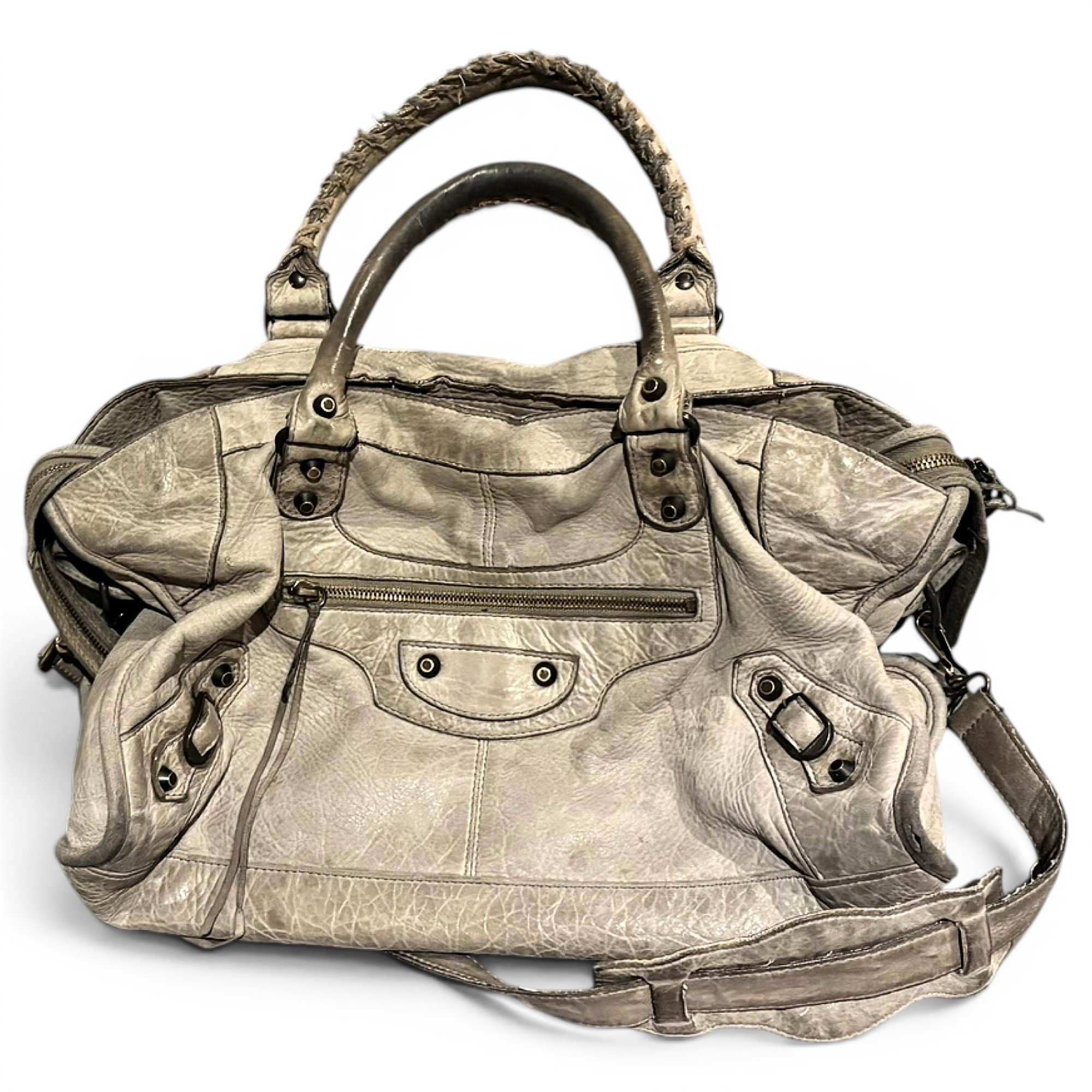 City leather handbag