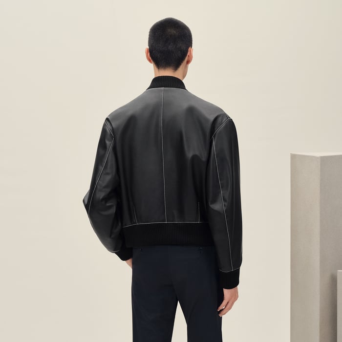 Noir "Empreinte" Rib-trim Jacket