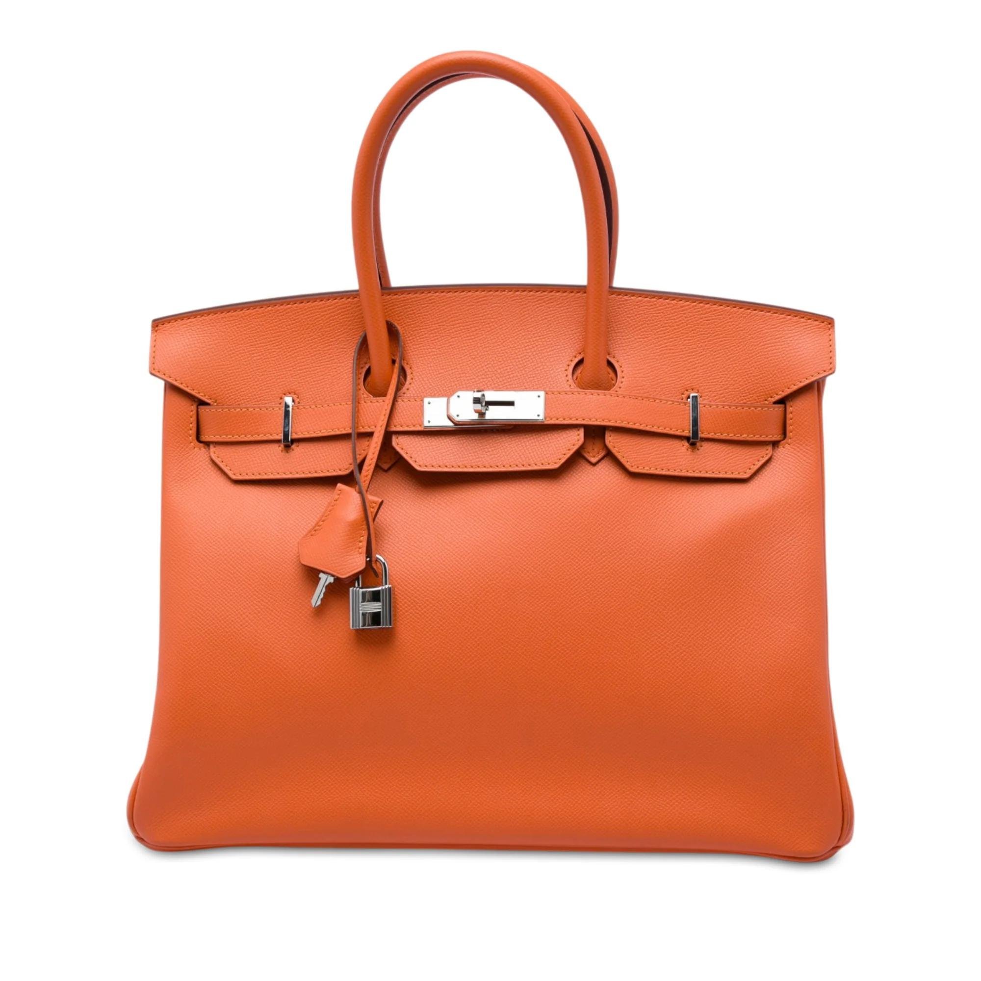 Hermes Birkin 35 Handbag Orange Epsom Leather 2012
