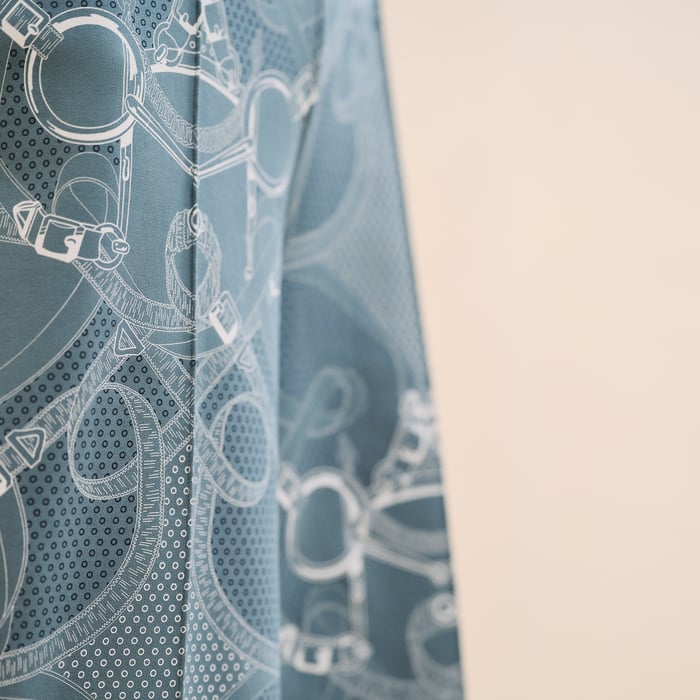 Bleu Arctique "Eperon d'Or Bandana" Cropped Pants