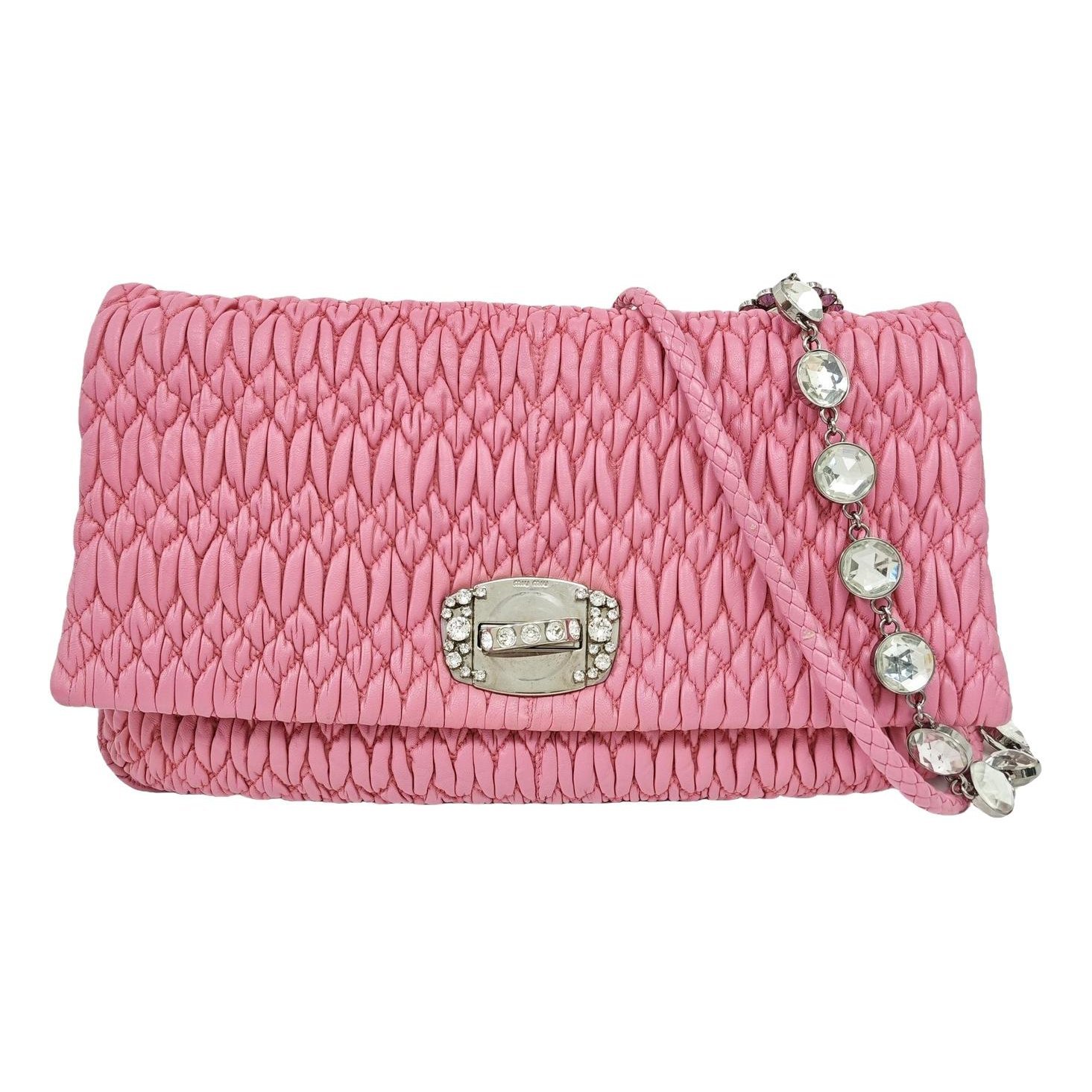Miu Crystal leather handbag