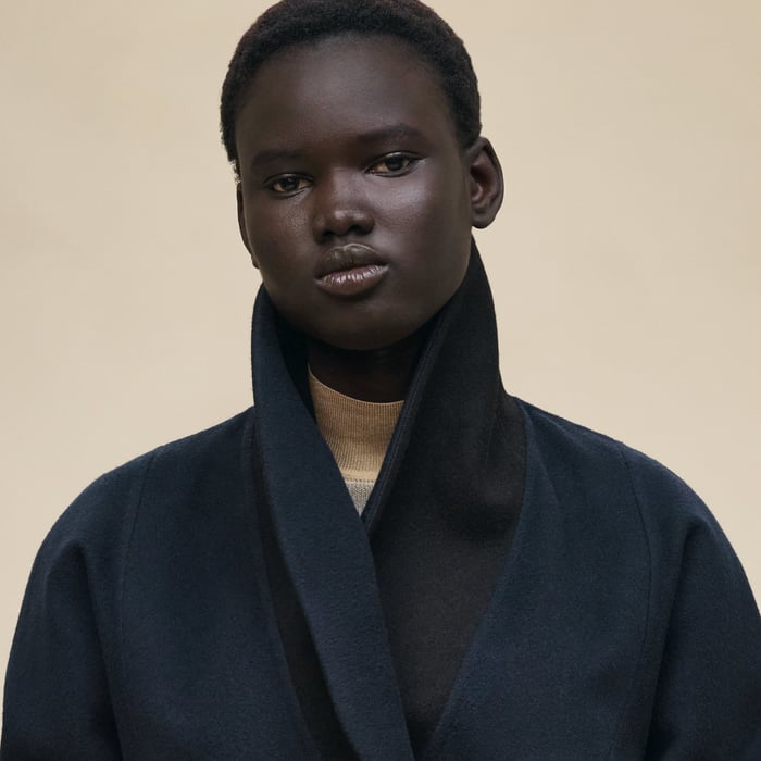 Bleu Noir Long Cashmere Coat