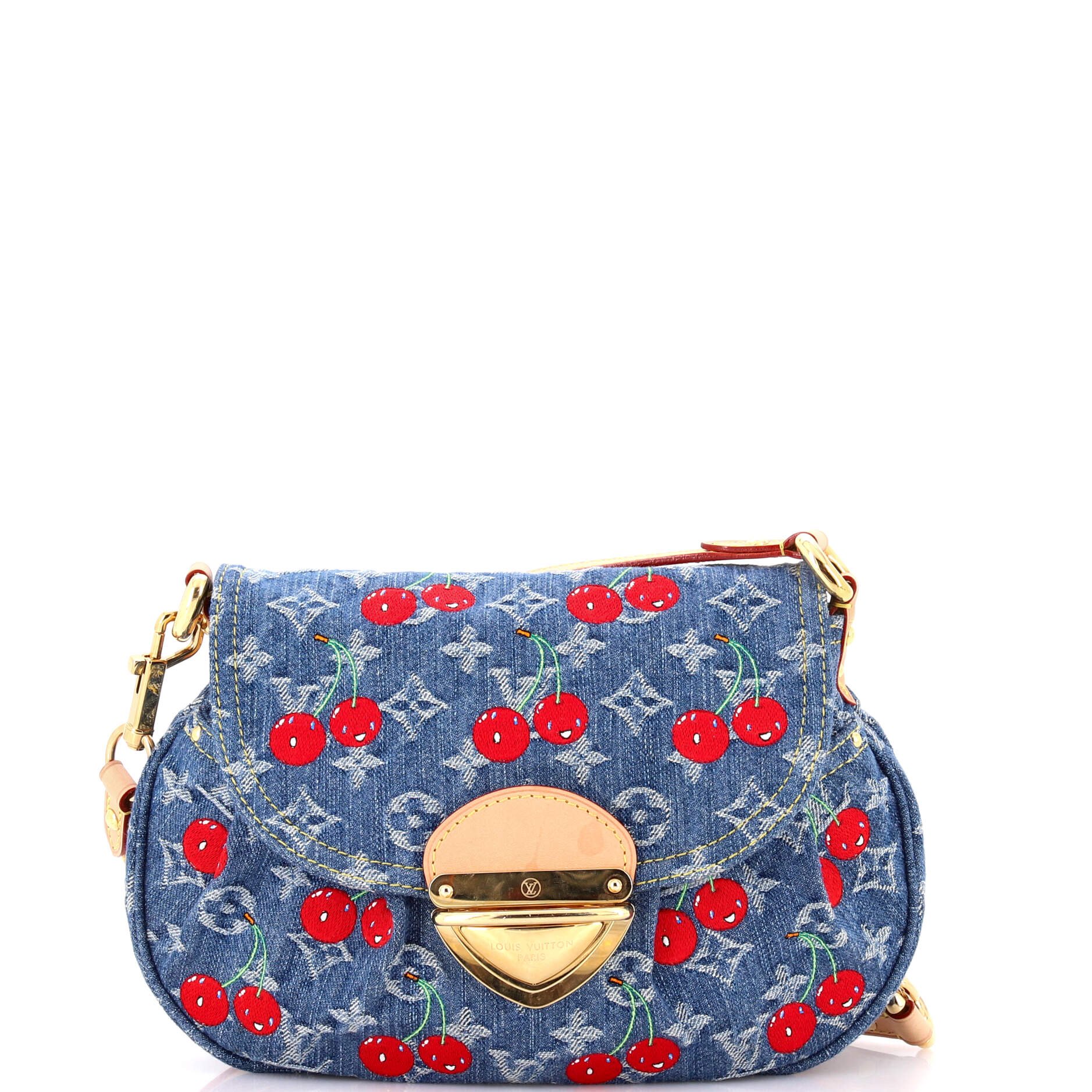 x Takashi Murakami Sunset Handbag Limited Edition Monogram Cerises Denim