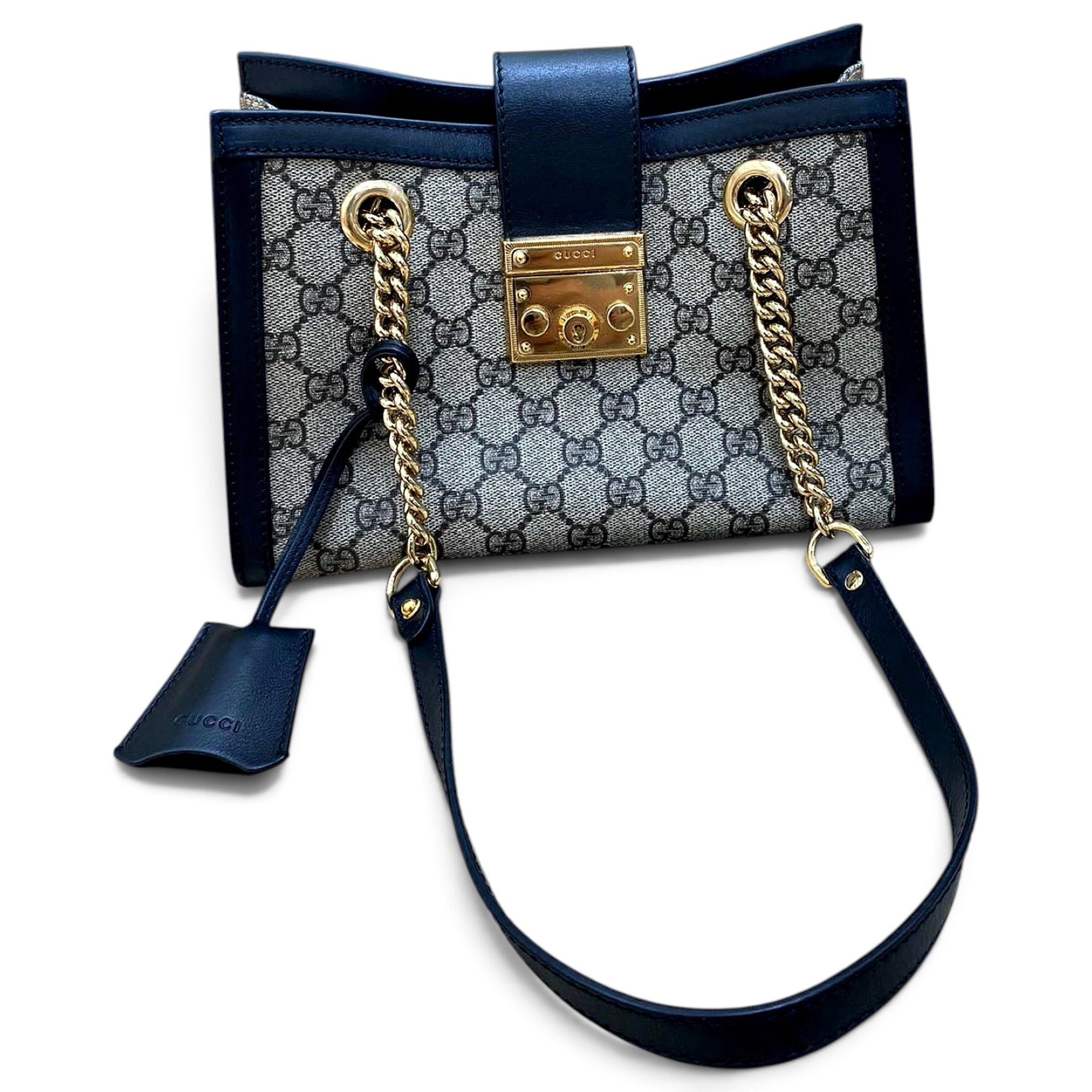 Padlock leather handbag