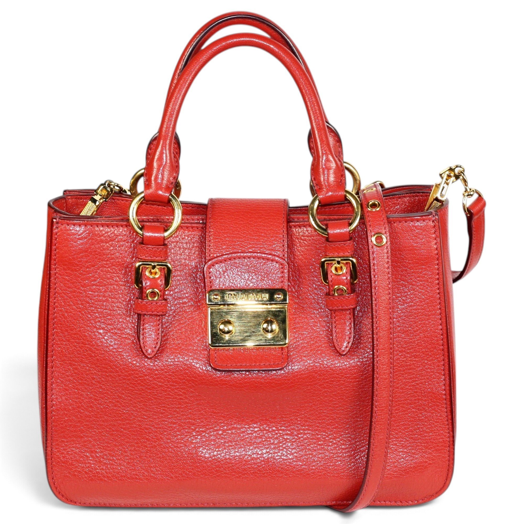 Coffer leather handbag