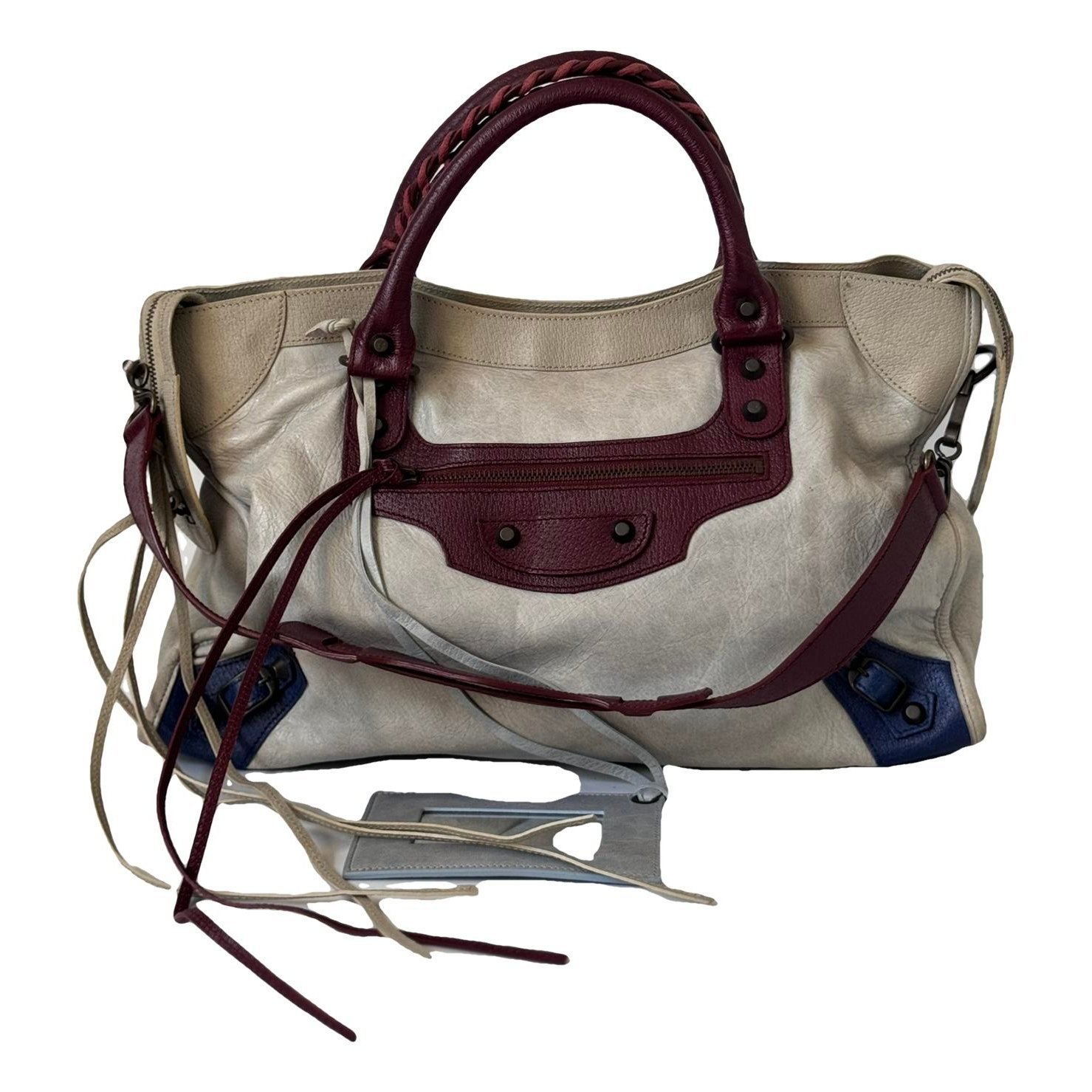 City leather handbag