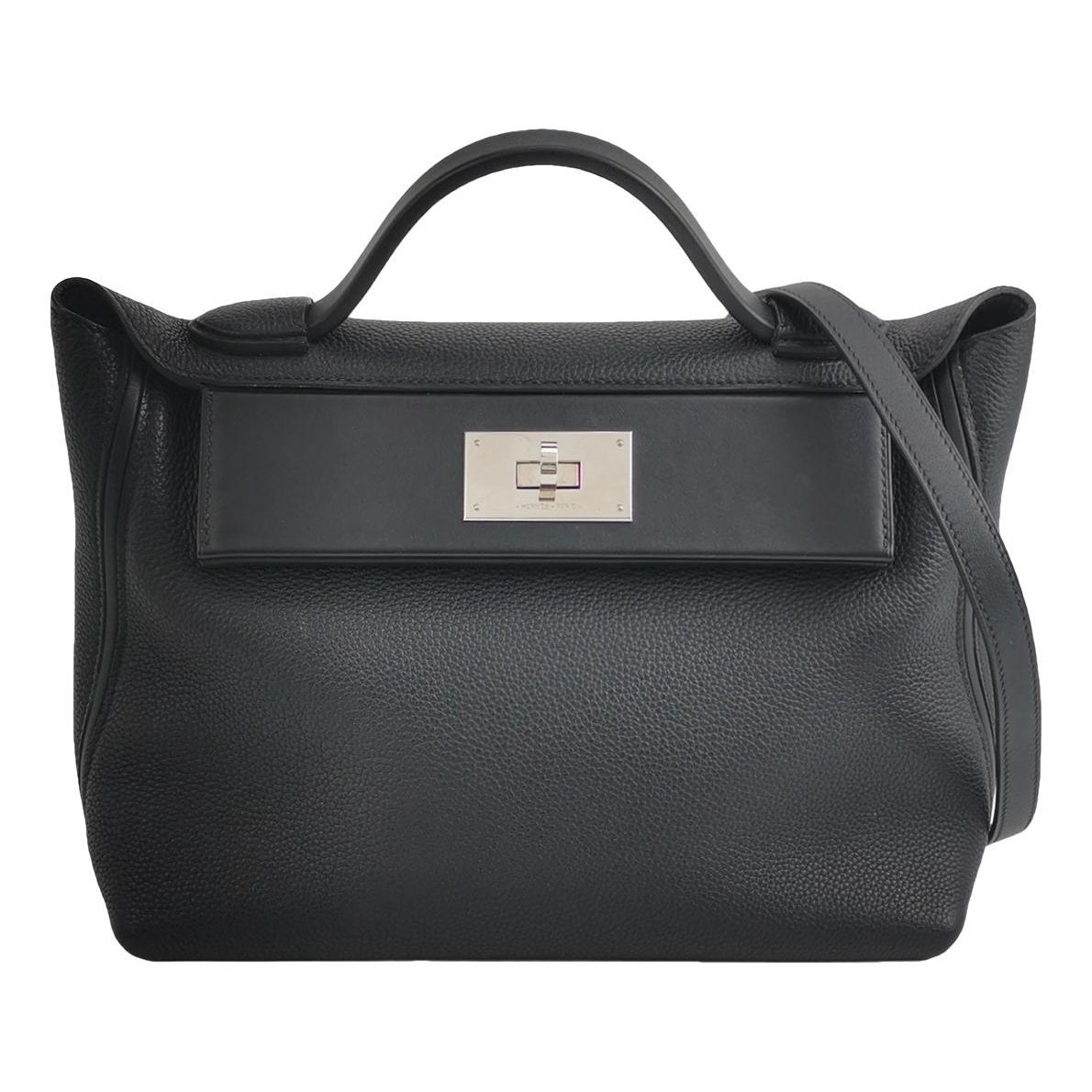 Hermes 24/24 Handbag Black Togo Leather