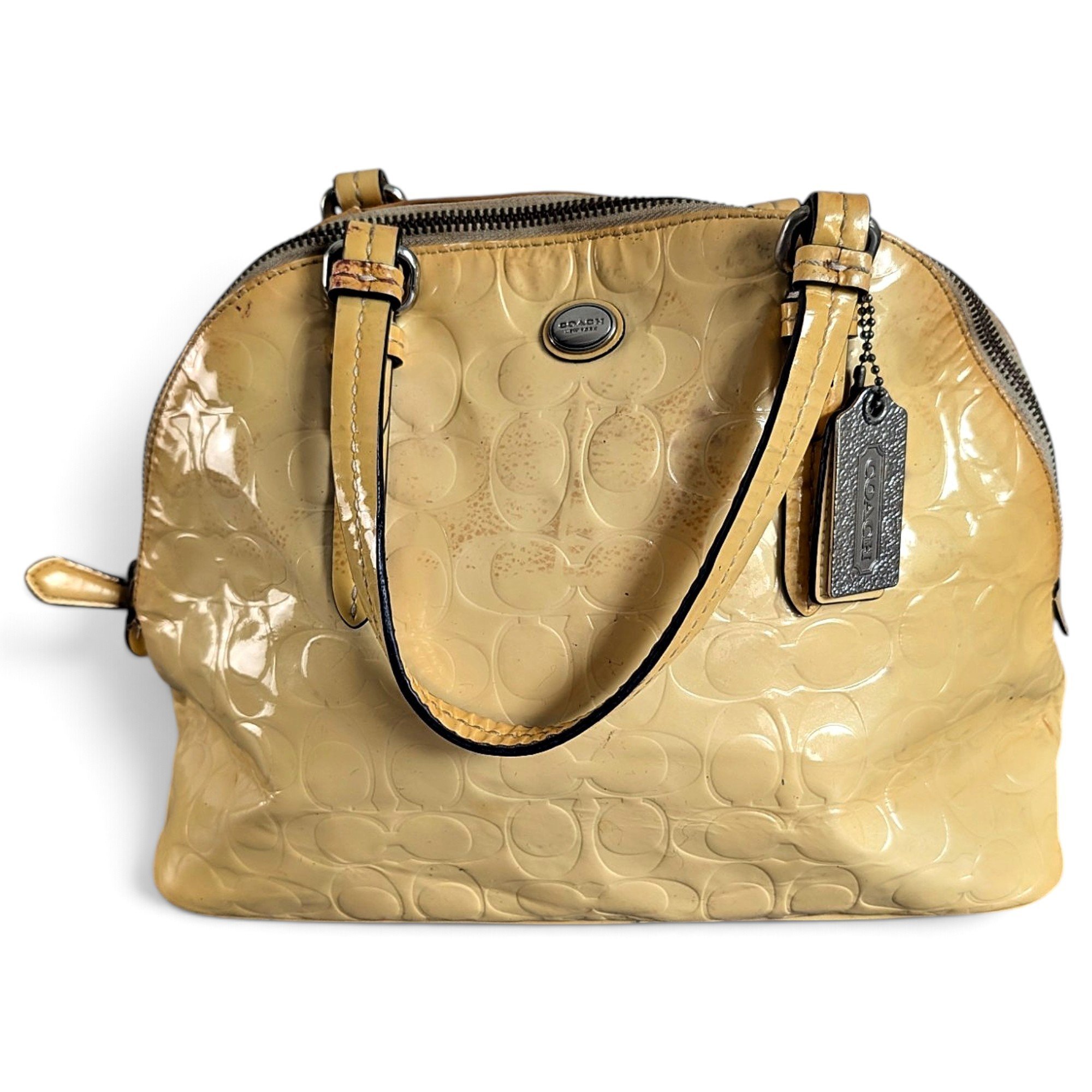 Patent leather satchel