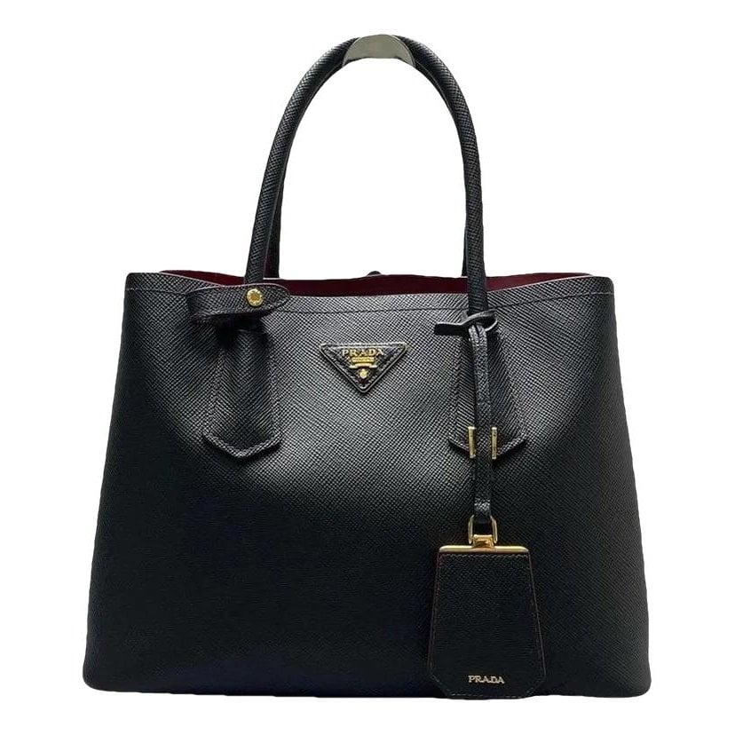 Double leather handbag
