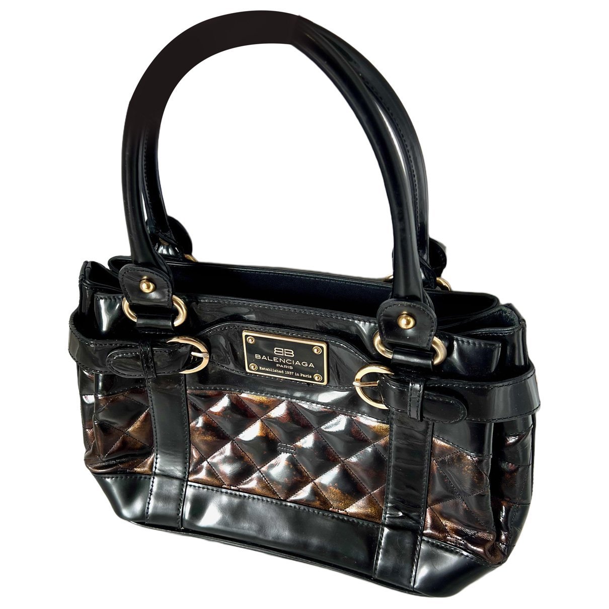 Patent leather handbag