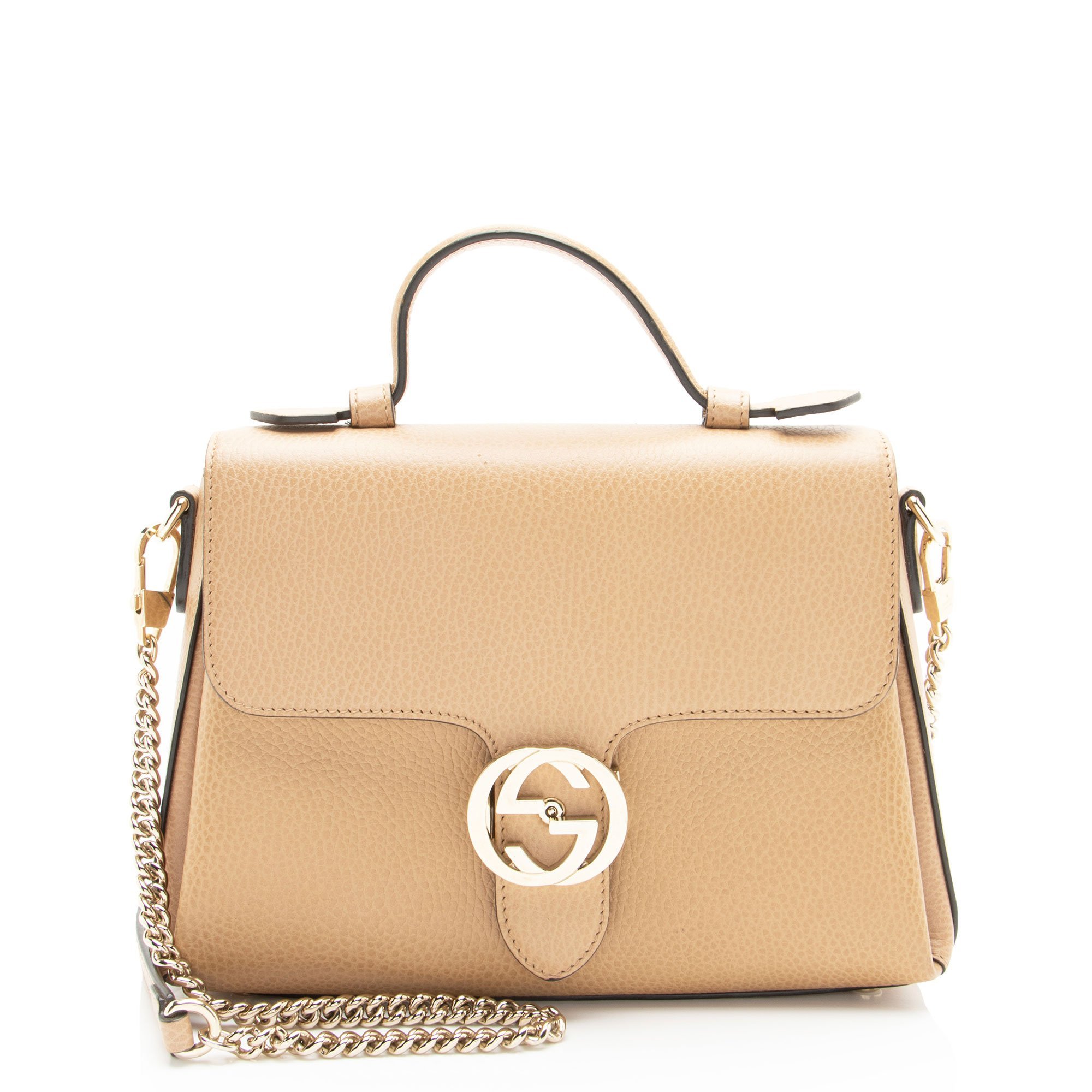 Interlocking leather crossbody bag