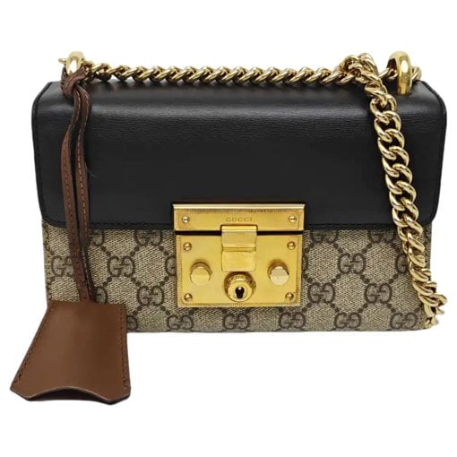 Padlock leather crossbody bag