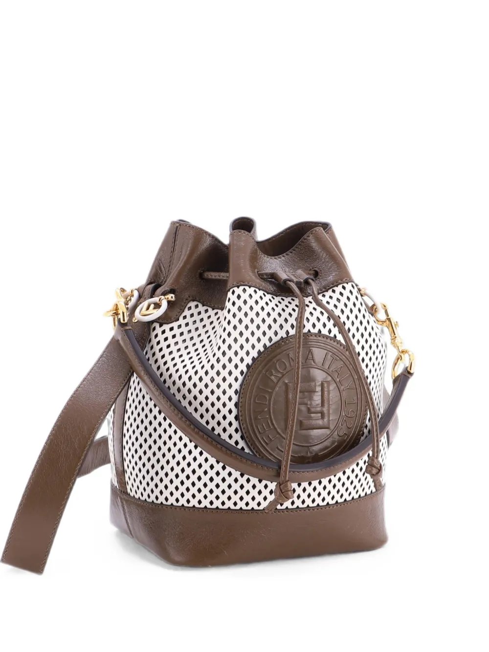 Mon Tresor Perforated Leather Small bucket bag