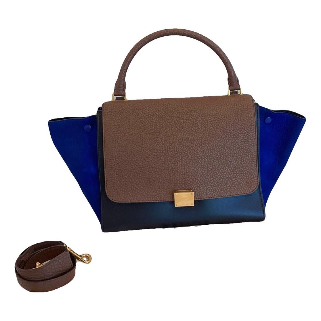 Trapèze leather handbag