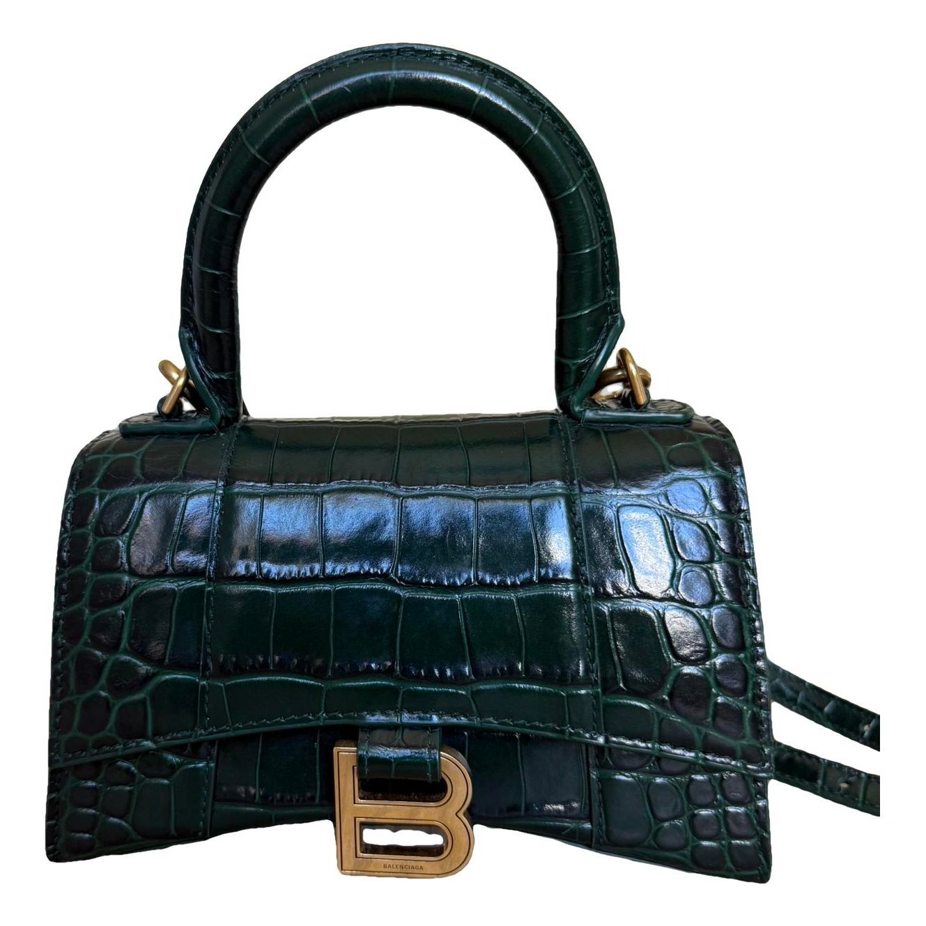 Hourglass leather crossbody bag