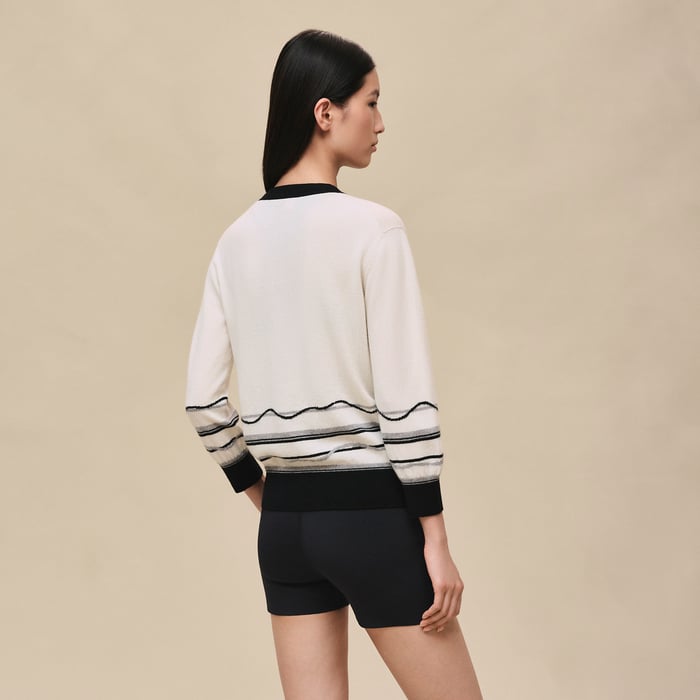 Blanc Nacre Long-sleeve Cardigan