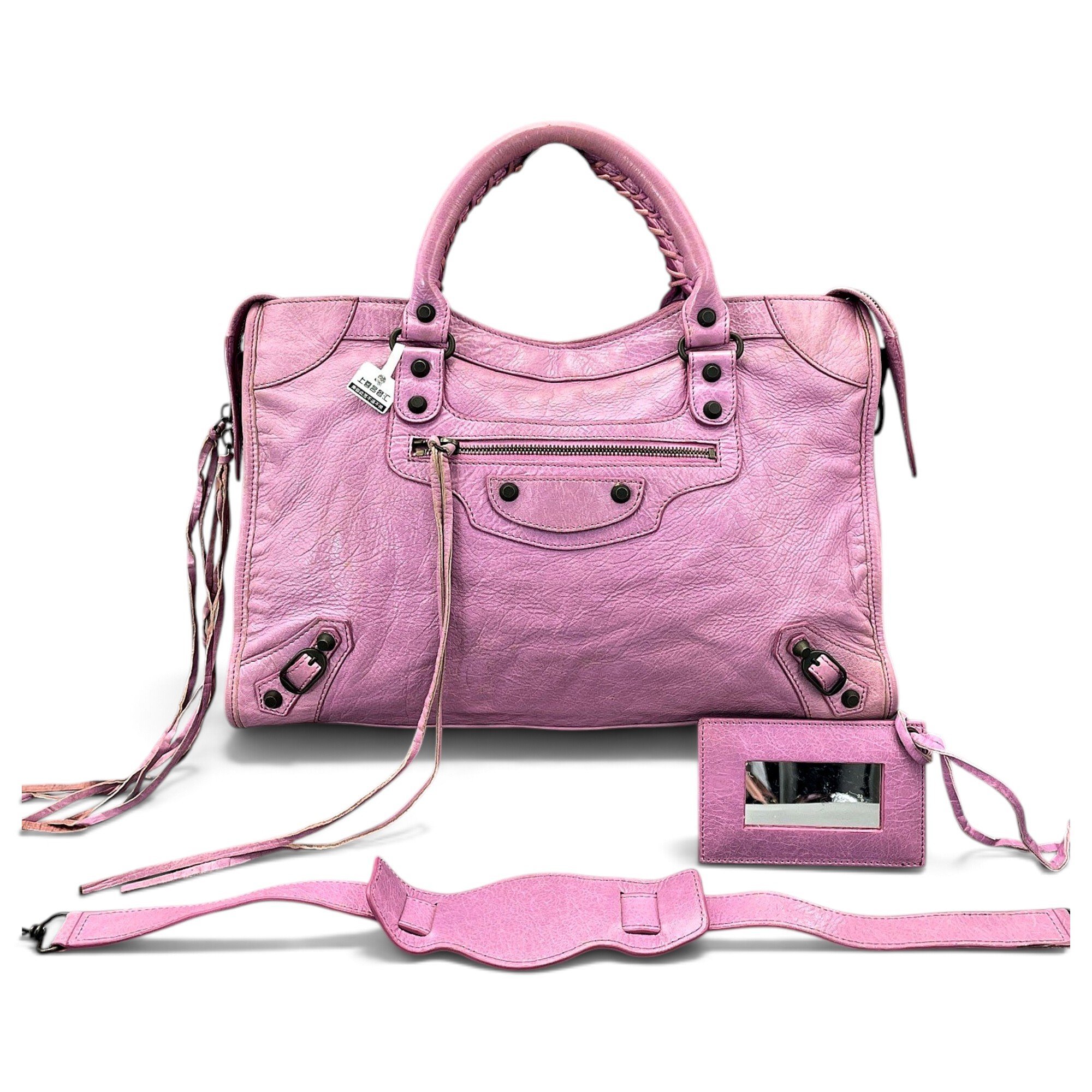 City leather handbag