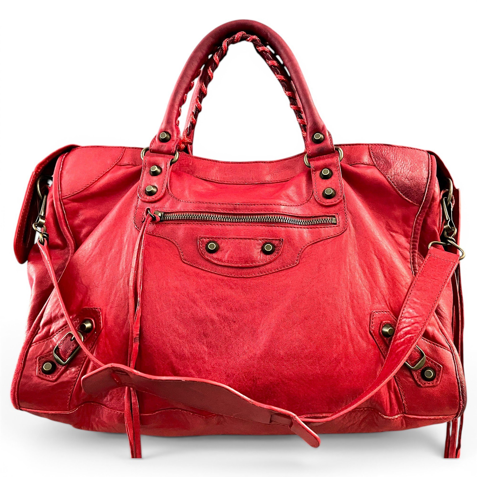 City leather handbag