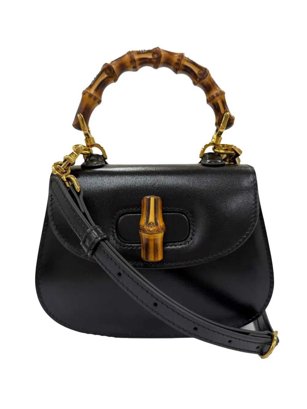 2016-2026 Small Calfskin 1947 Bamboo Top Handle Bag satchel