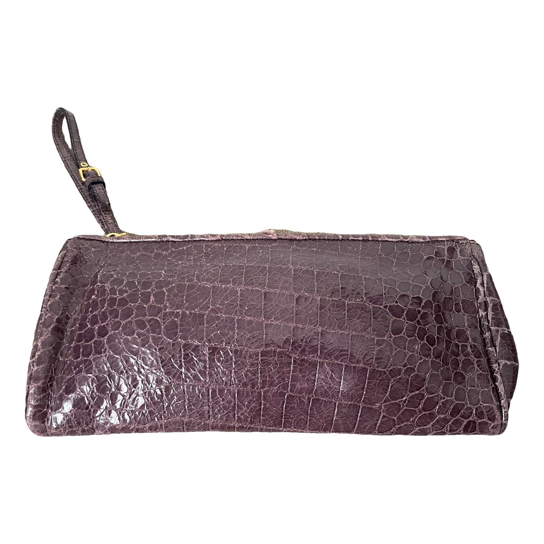 Leather clutch bag