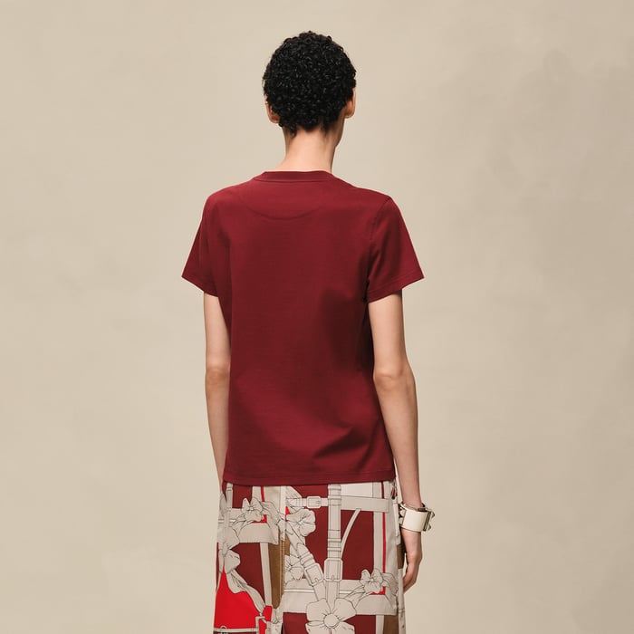 Rouge Carmin Embroidered Pocket T-shirt