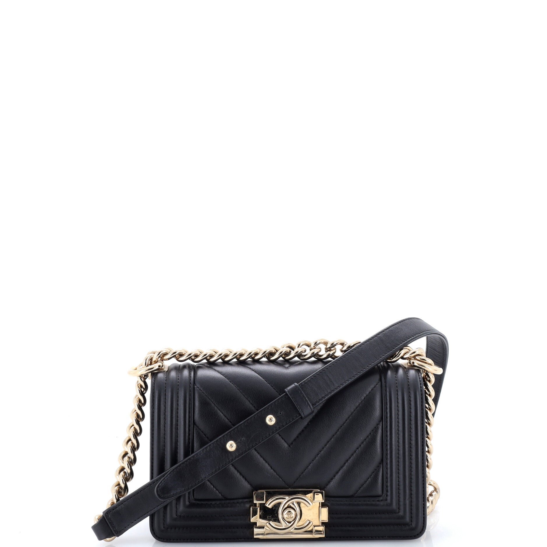 Boy Flap Bag Chevron Calfskin Small