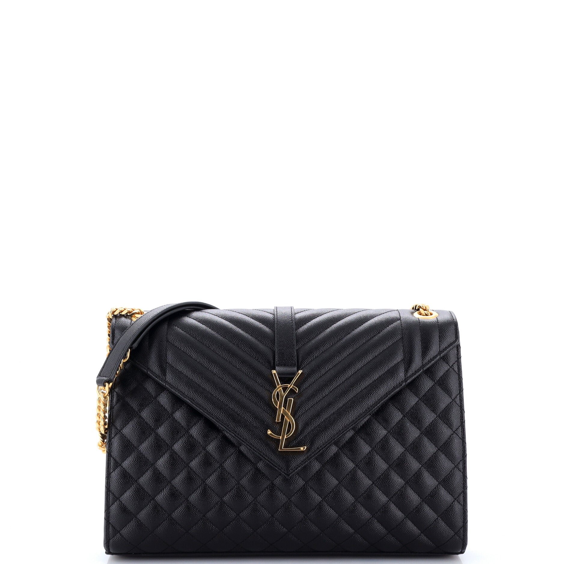 Classic Monogram Envelope Satchel Mixed Matelasse Leather Large