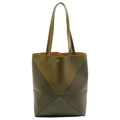 Puzzle leather tote